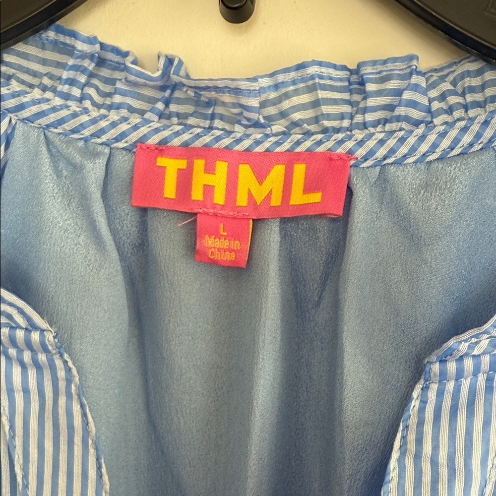THML Blue and White Striped Dress - Picture 3 of 8